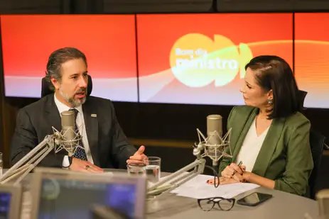 Brasília (DF) 12/02/2026 - O ministro da Controladoria-Geral da União (CGU), Vinicius Marques de Carvalho, participa do programa Bom dia, Ministro. Apresentado por Karine Melo.  Foto: Fabio Rodrigues-Pozzebom/ Agência Brasil