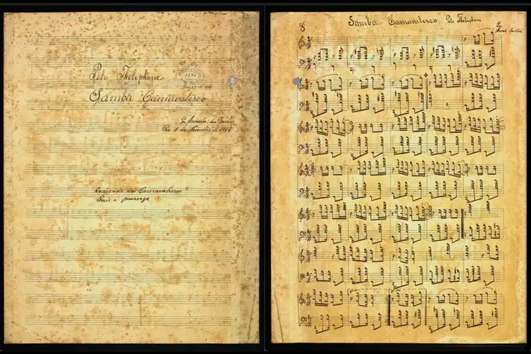 Manuscrito de Pelo Telephone, de Donga, integra o acervo da Biblioteca Nacional.